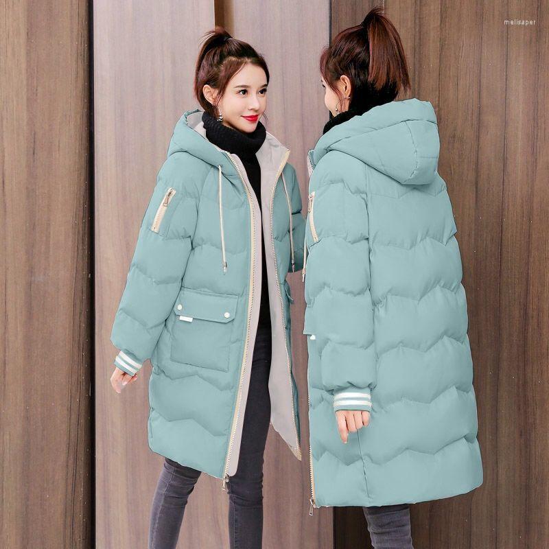 

Women's Down Padded Jacket Winter Bakery Clothes Style Korean Loose Mid-length Large Size, Black