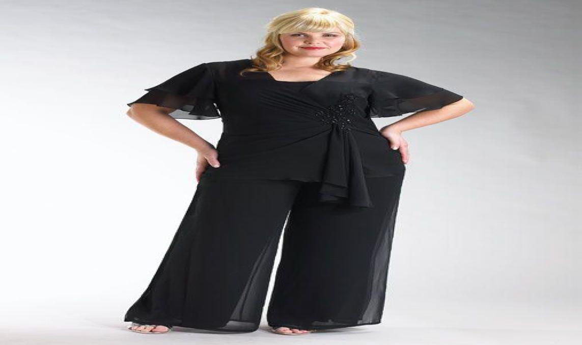 

Weddings Events 2018 sexy black chiffon two piece mother dress pants Vest Jacket folds back zipper bag mail cheap short sleeved 7677348, Grape