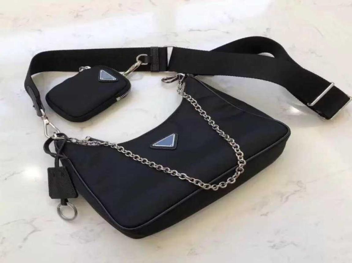 

fashionReEdition 2005 Nylon Shoulder Bags high quality nylon Handbags selling wallet women luxurys brand crossbody bag Hobo p6805551, Black