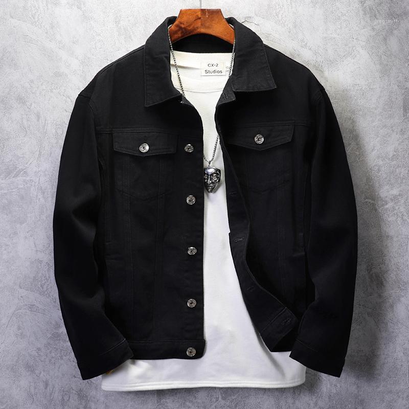 

Men's Jackets Denim Jacket Men Solid Black Mens Coats Bomber High Quality Cowboy Jean Chaqueta Hombre 6003