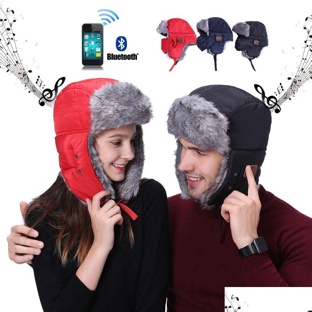 

Berets Winter Warm Skiing Cap Hat Wireless Bluetooth Smart Earphone Dropship 171220 Drop Delivery Fashion Accessories Hats Scarves G Dhrvp, Blue