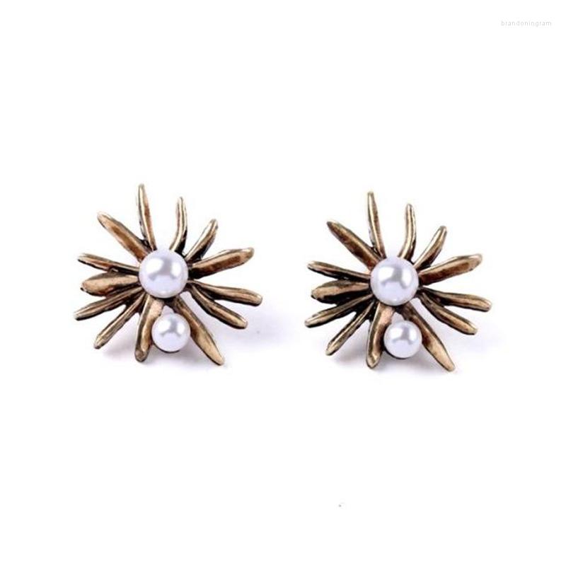 

Stud Earrings LUBOV 2023 Design Retro Flower Women Nightclub Royal Style Ladies Pearl Jewelry