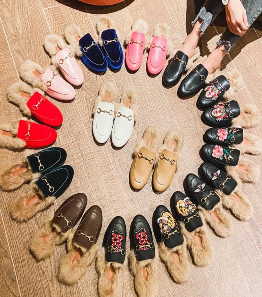 

Designer womens men Genuine leather loafers slipper Fur Muller slippers with buckle Fashion women mens Princetown dress Ladies Cas3211407, Fuchsia