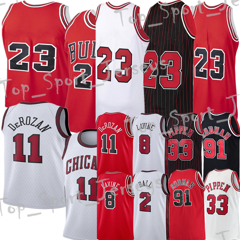 

#11 DeMar DeRozan Basketball Jersey Zach 8 LaVine Lonzo 2 Ball 23 Derrick 1 Rose Scottie 33 Pippen Alex 6 Caruso Dennis Rodman jerseys, Black