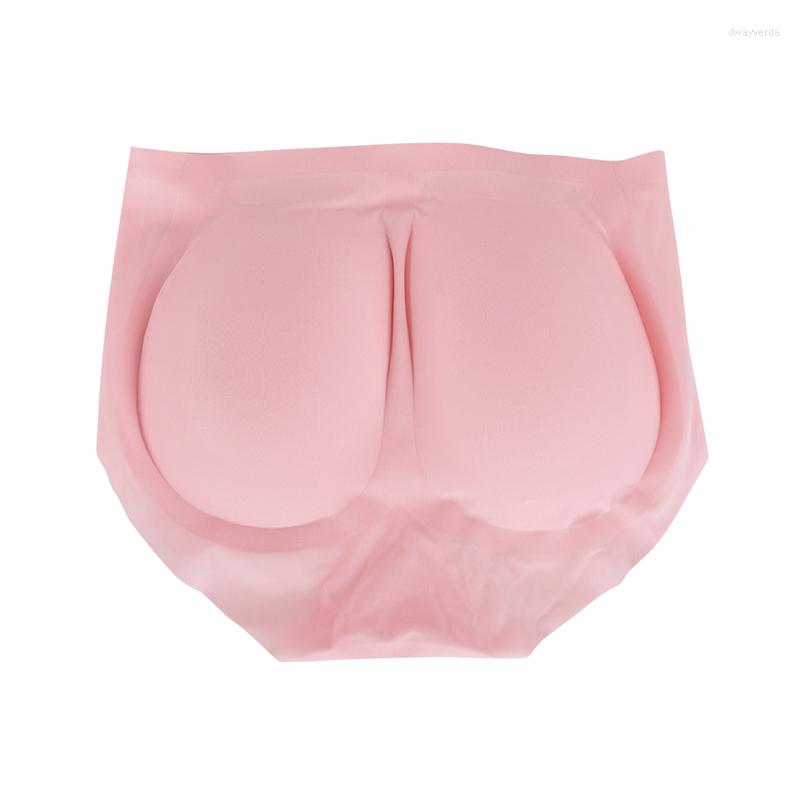

Women' Shapers Sexy Women Ice Silk Briefs Padded Control Panties Seamless Bottom Lady Buttocks Push Up Lingerie Female BuLifter Underwear, Pink