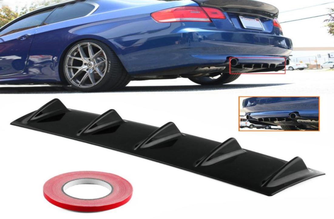 

Universal Car Rear Bumper Lip Diffuser 53 Fin Gloss Shark Fin Style Back Bumper Spoiler Lip Splitter CarStyling ABS Plastic2858287
