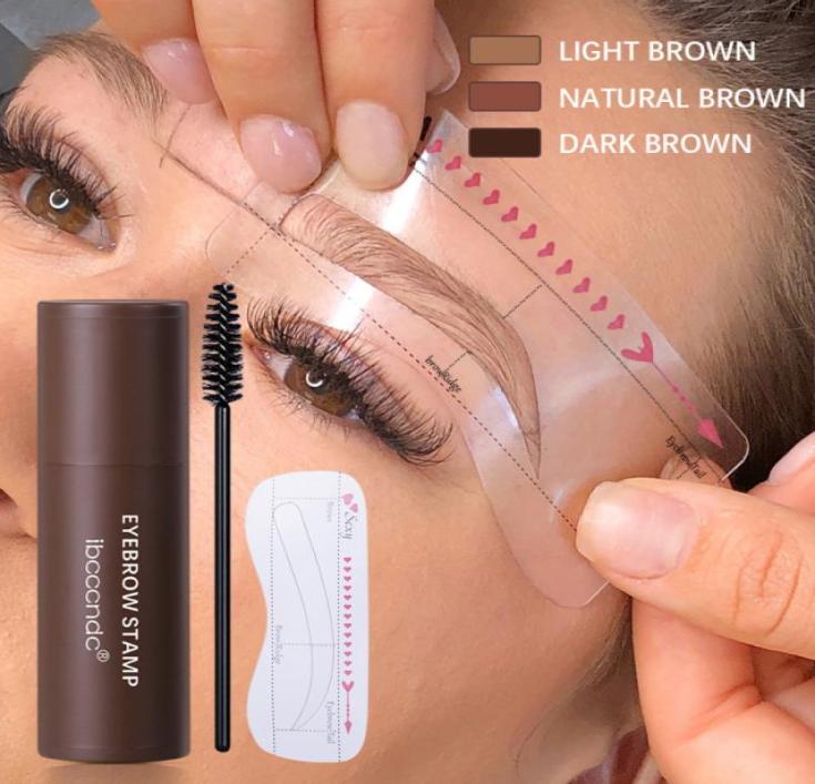 

Ibcccndc Reusable Head Eyebrow Powder Stencil Kits Makeup Shadow Stick One Step Eyebrows Shaping Long Lasting Stamp Kit4108070, Black