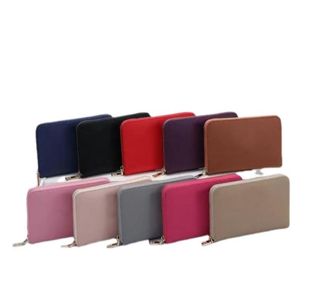 

Fashion women clutch wallet solid color style wallet single zipper wallets designers lady male long classical coins purse card hol3409080, Red