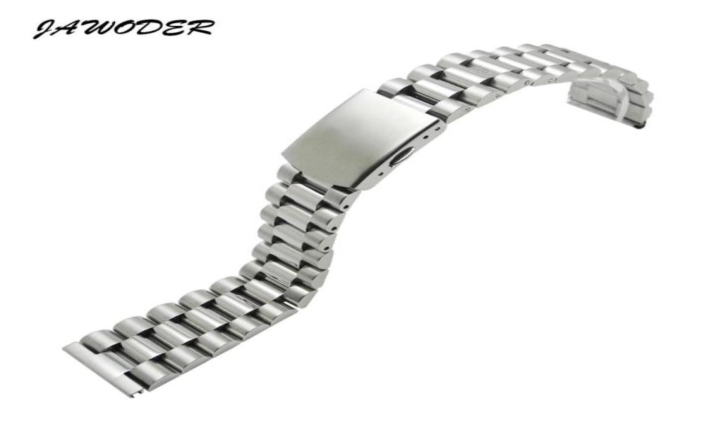

JAWODER Watchband 16 18 20 22mm Pure Solid Stainless Steel PolishingBrushed Watch Band Strap Deployment Buckle Bracelets9027865