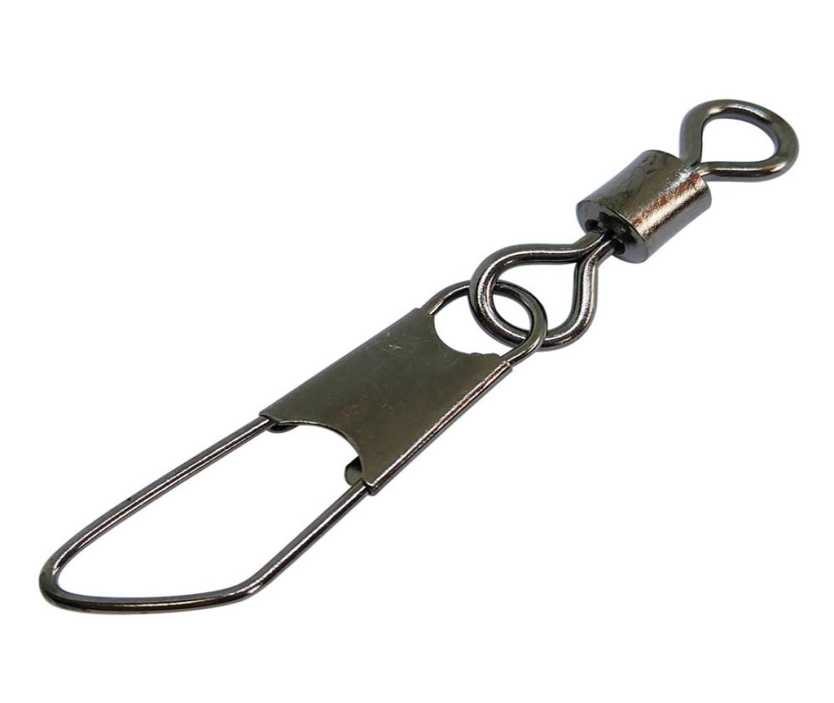 

200 pieceslot Fishing rolling swivels with safety snap Stainless Carp fishing tackle Bass Freshwater fishing connector5935214