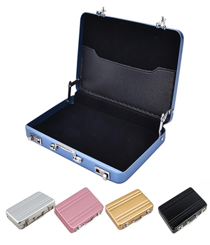 

Mini Password Box Style Card Holder Business Bank Card Case Fashion Briefcase ID Holder Aluminium Credit Card Holders5498881, Black