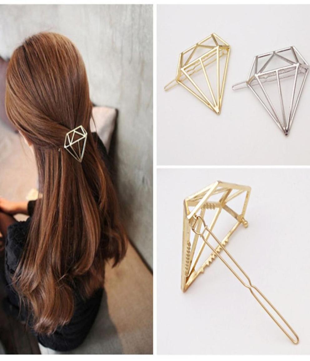 

Vintage European Hollow Diamond Hair Clips Women Girls Party Hair Jewelry Accessories Metal Golden Hairpins Hairclips1289807