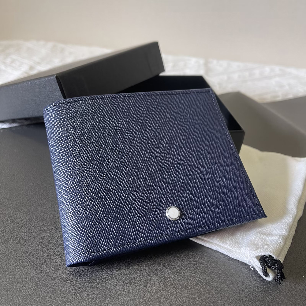 

Top designer luxury wallet famous men credit card holder 100% leather tumbled coin coin purse cardholder vintage handbag white cloth bag comes with original box, Blue