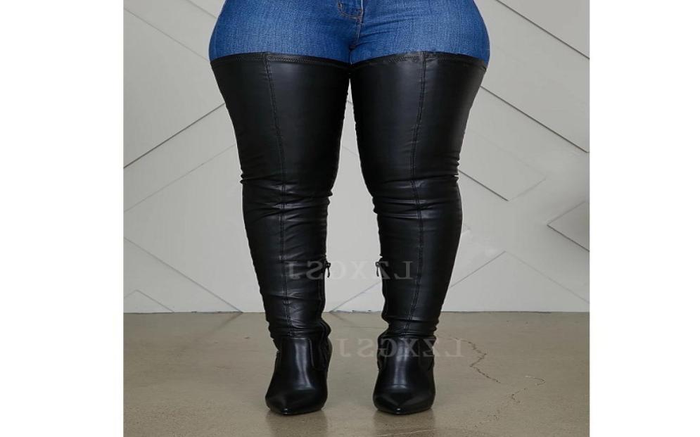 

Women Thigh High Boots Pu Leather Black High Heels Ladies Shoes Pointed Toe Stiletto Waterproof Over The Knee Long Boots6664995