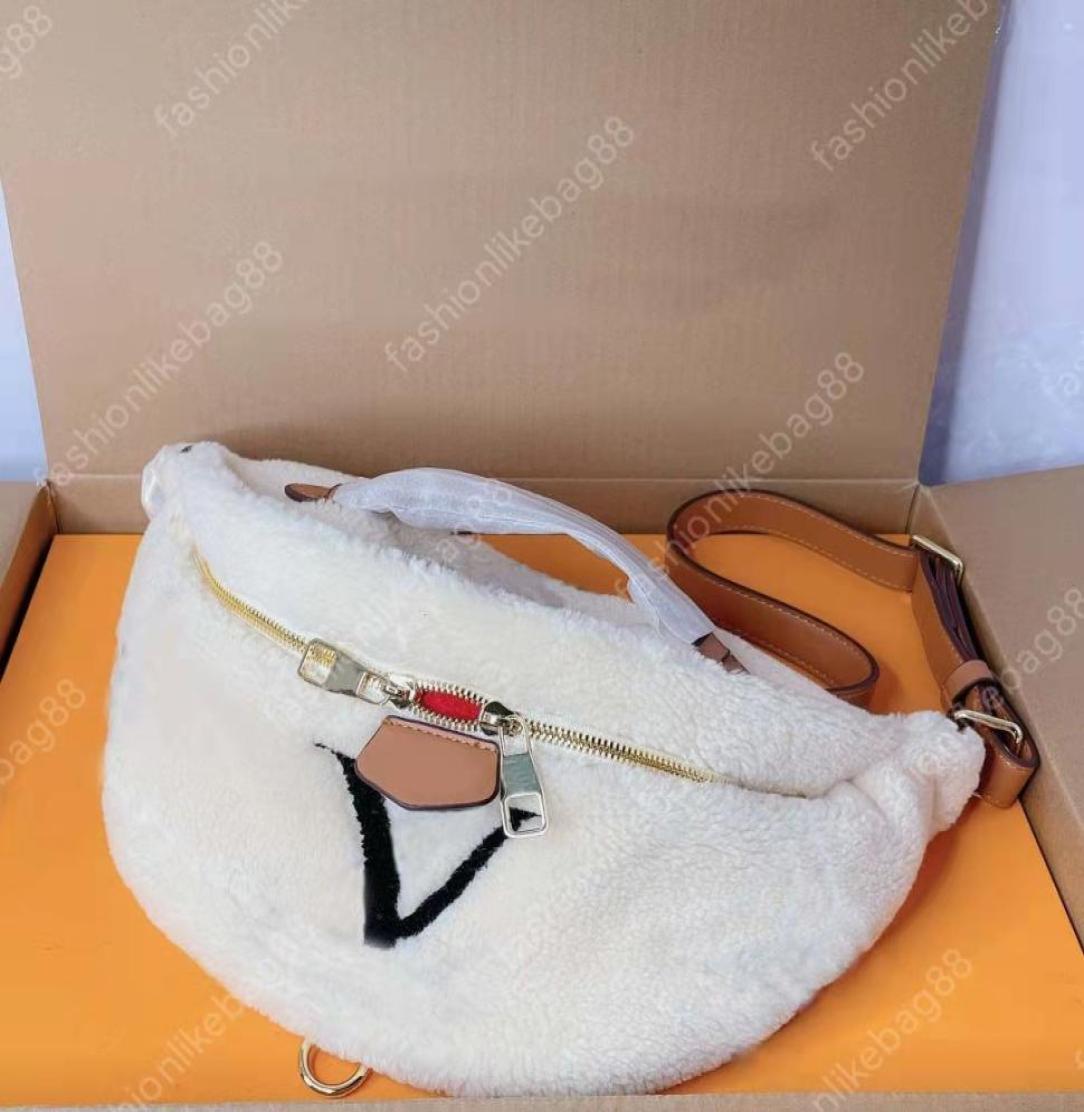 

Mens Womens Winter Teddy Waist Bag Fuzzy WaistBag Women Fluffy Handbag Crossbody Bags Designer Shoulder Briefcase Lambwool Bumbag4928280, Sky blue