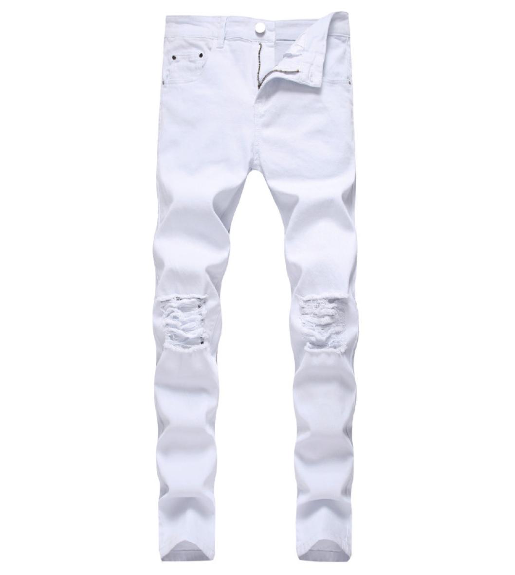 

Solid White Ripped Jeans Men 2020 Classic Retro Mens Skinny Jeans Brand Elastic Denim Pants Trousers Casual Slim Fit Pencil Pant8804446