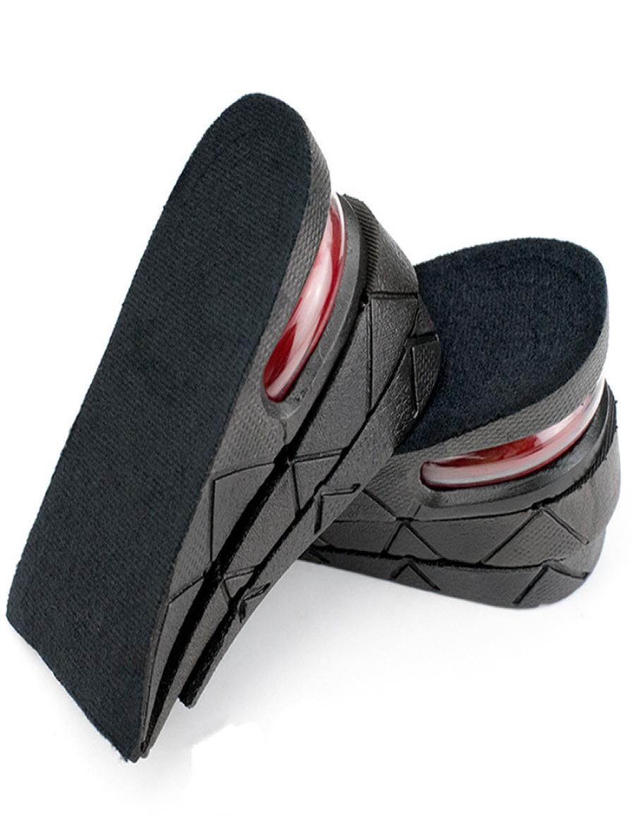 

Unisex 7 cm PVC Insole Adjustable 3 Layer Black Air Cushion Heel Insert Invisible Increase Taller Height Lift Shoe Pad1647573