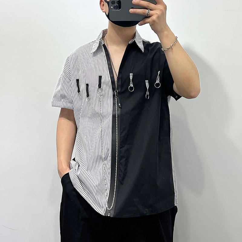 

Men's Casual Shirts QR40378 Fashion Men's 2023 Runway Luxury European Design Party Style Clothing, Black