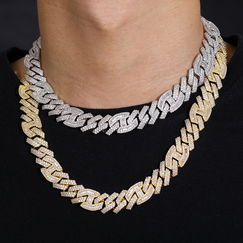 

2023 New Arrival Fashion Jewelry High Quality Full Diamond 14mm Hip Hop Style Cuban Chain Chain Necklace for Men