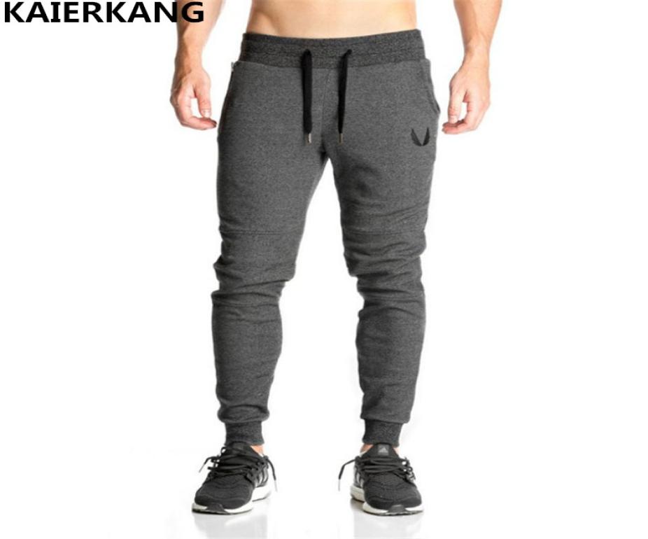 

2017 Mens Pants Casual Elastic cotton Mens Fitness Workout Pants skinnySweatpants Trousers Jogger men M2XL8737499, Black