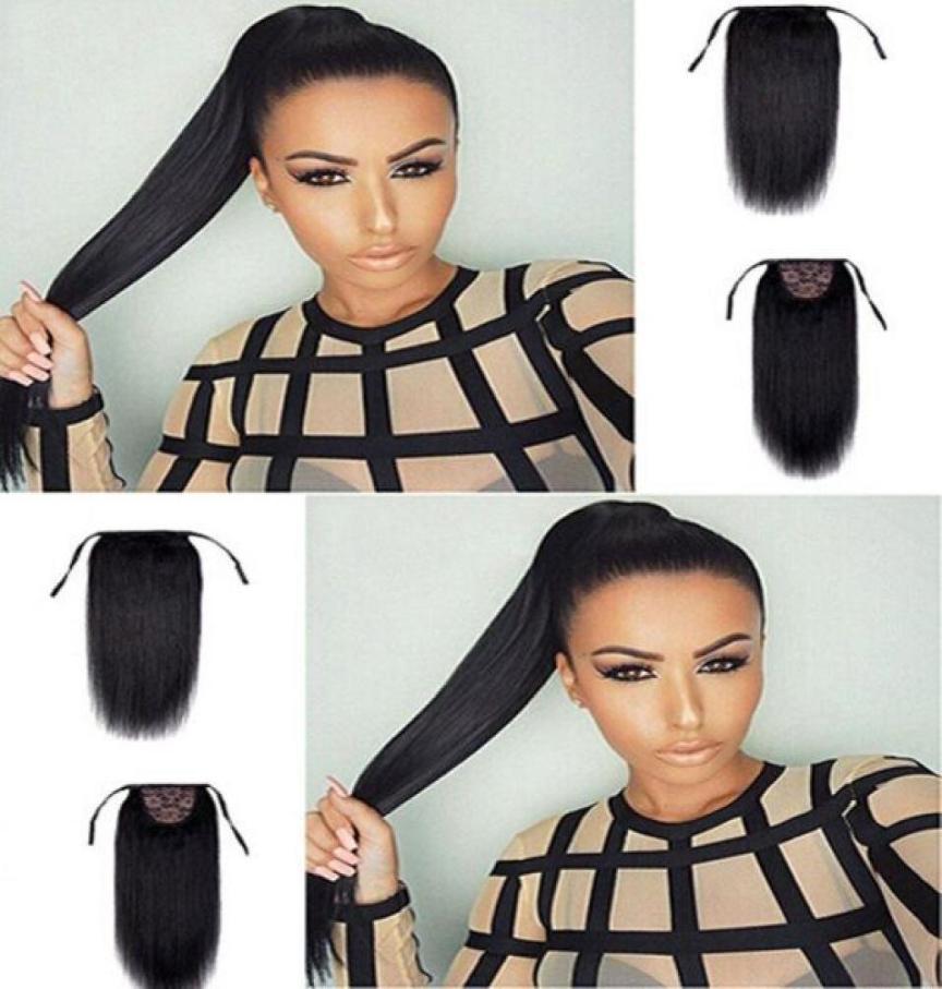 

Diva1 1pcs Ribbon wraps natural human easy wear ponytail hairpiece sleek african style for long hair6038904