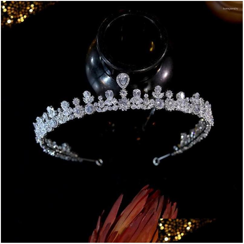 

Hair Clips Barrettes Tiara Lengthen Crown For Women Wedding Accessories Engagement Jewelry Princess Birthday Headband High Quality Dhadg