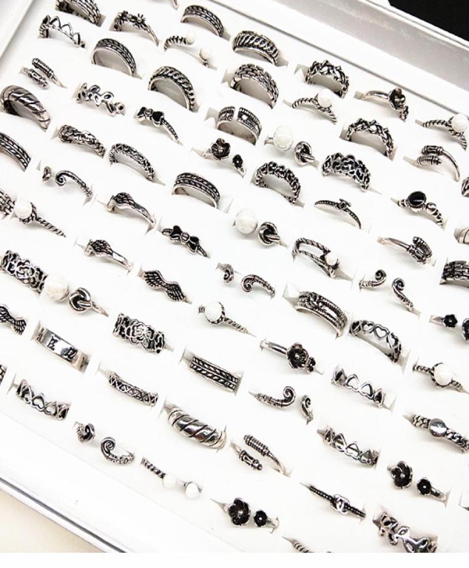 

whole 100pcslot Silver Women039s Rings Bohemian Style Ladies Girls Finger joint Ring party Jewelry brand new drop 2951309