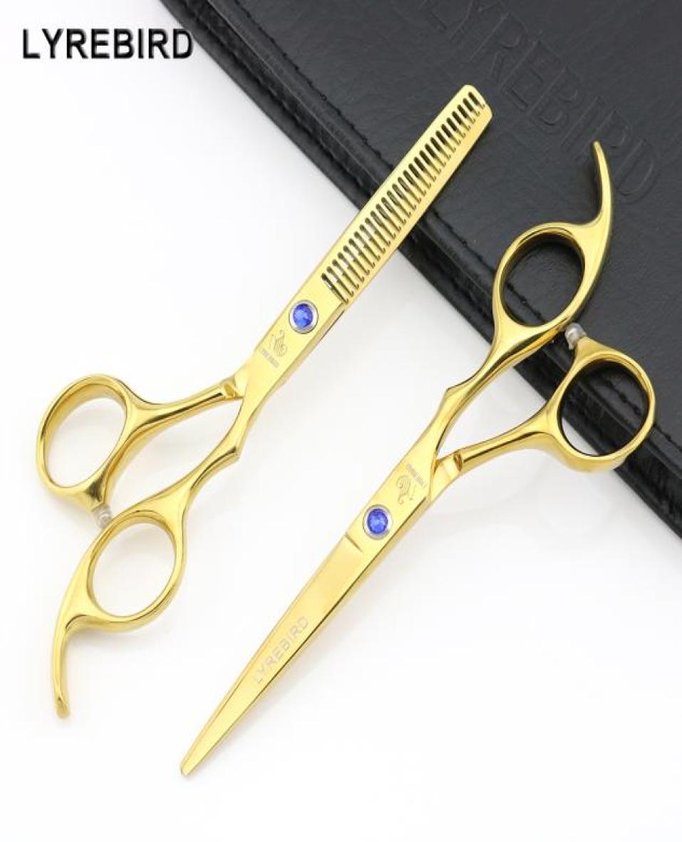 

Hair scissors 55 INCH Hairdressing scissors Golden Hair shears Hair thinning scissors Blue stone Lyrebird NEW7022691