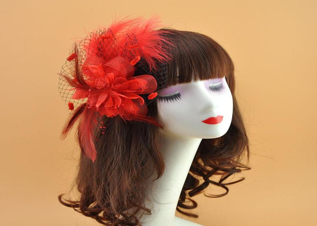 

Headpieces Banquet Feather Hair Pins Headdress Wedding Party Bridal Tiara Women Fascinators Clip Ladies Accessory Headwear3781185