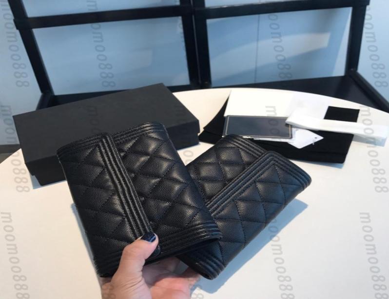 

10A Top Tier Mirror Quality Womens Boy Wallet Real Leather Caviar Lambskin Card Holder Quilted Coin Purse Lady Credit Card Wallets6752518, Clear