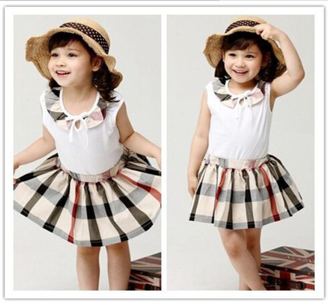 

Girls Dress Summer Valentine039s Day Round neck tie Top Aline Princess skirts Baby Girl Dresses Kids Designer Clothes1991369, White