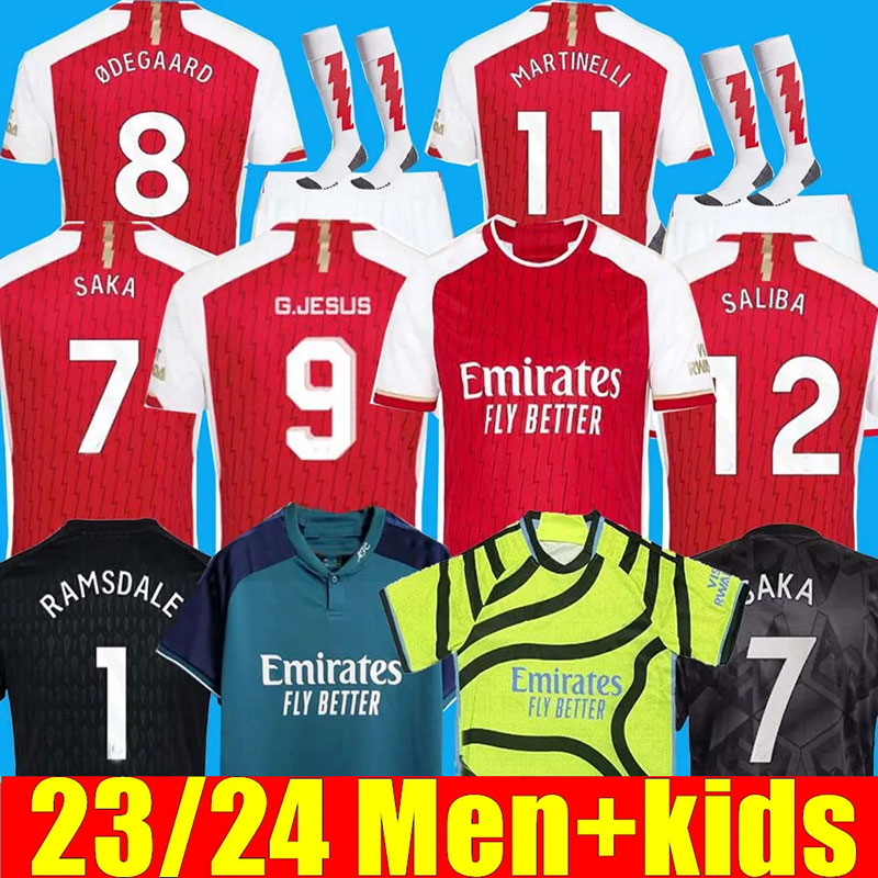 

22 23 24 G.JESUS SAKA soccer jerseys Fans Player version SMITH ARSen ROWE ODEGAARD TROSSARD MARTINELLI KIWIOR JORGINHO 2023 2024 football top shirt Men Kids kit., 23 24 third patch