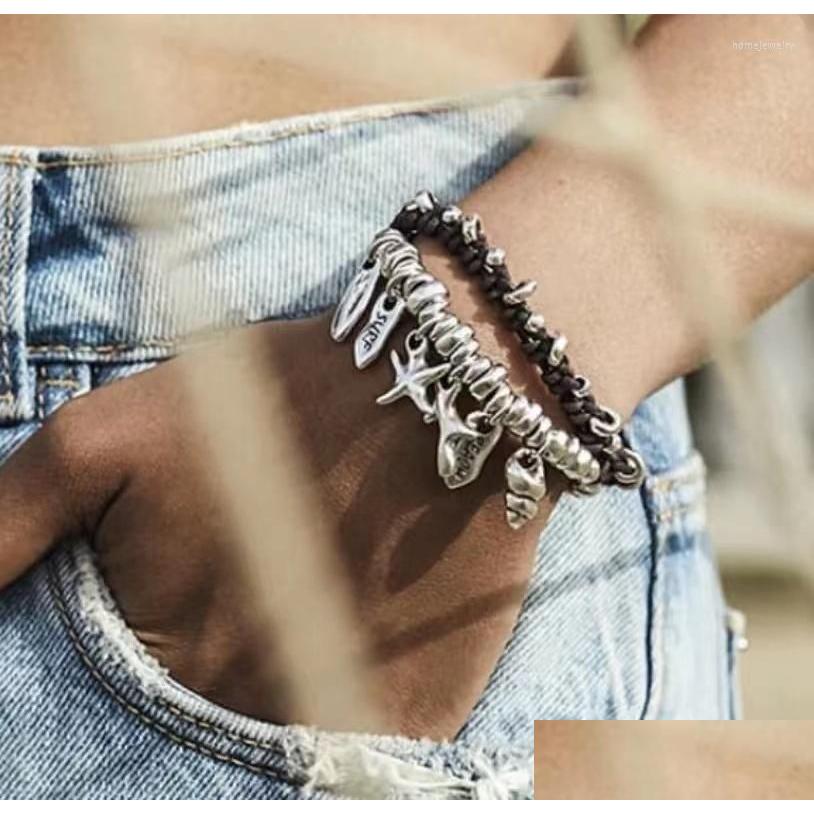 

Charm Bracelets Ys Spanish Fashion Conch Starfish Shell Bracelet European Style Womens Drop Delivery Jewelry Dhtcj