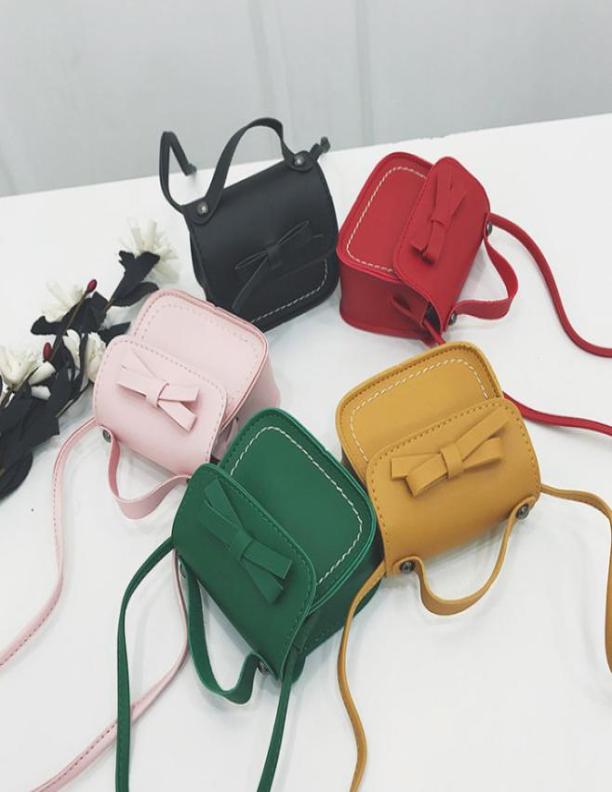 

Children handbag girls candy color Bows princess bags fashion kids PU single shoulder bag girl chirstmas party purse F19219417010, Pink