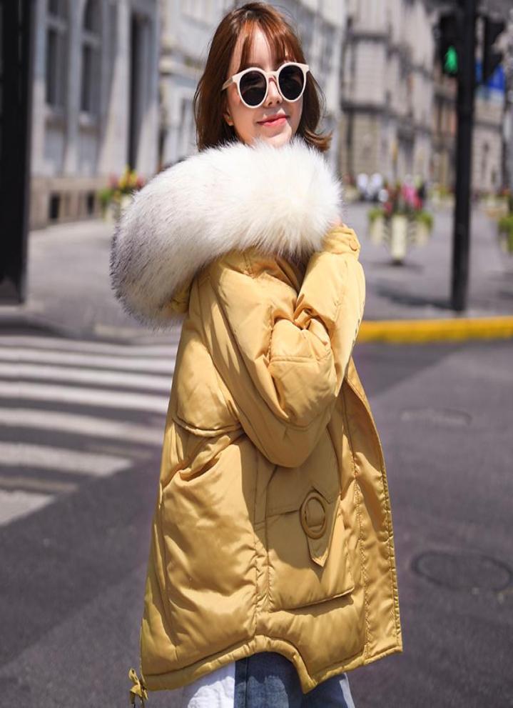 

Women039s Trench Coats 2021 Women Winter Jacket Hooded With Faux Fur Collar Female Coat Padded Outwear 6 Colors Ladies Parka3663181, Yellow