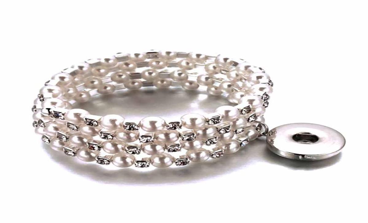 

3 row Shiny Rhinestone Elastic 156 Bangle Stretch Crystal 18mm Snap Button Bangle Bracelet Fit Party Prom Wedding Bride Jewelry7940548