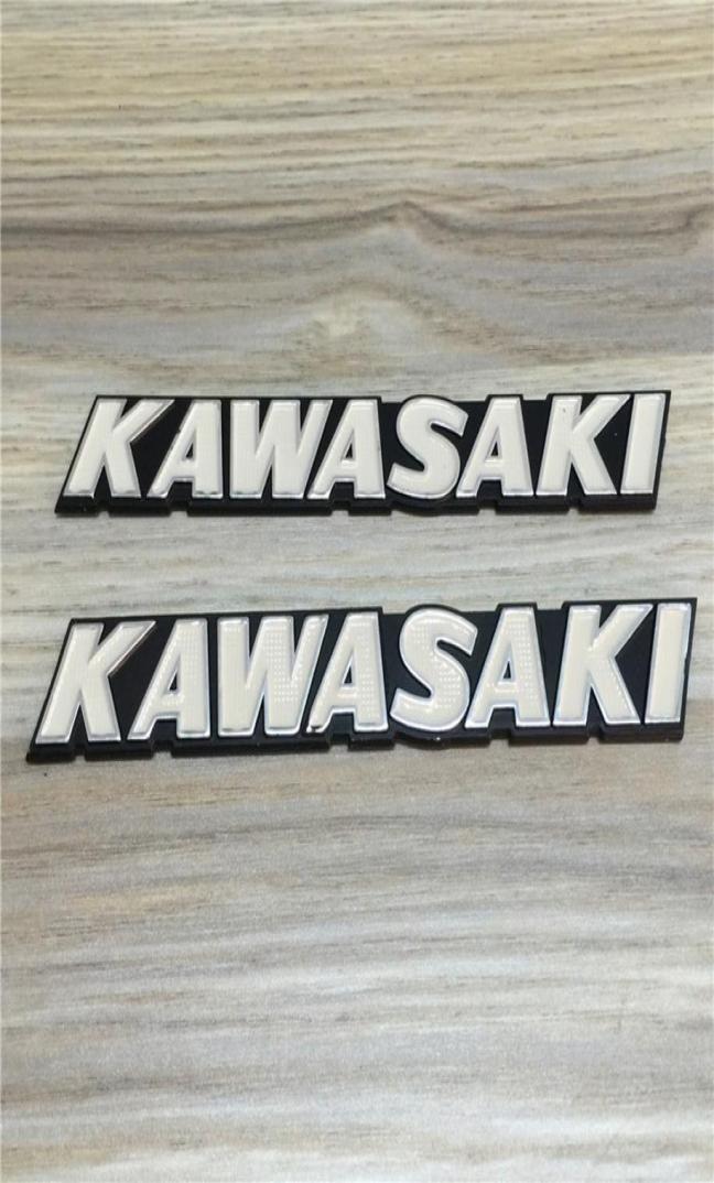 

For modified Kawasaki Kawasaki retro car street car stereoscopic aluminum fuel tank hard standard white lettering buoy Decal metal8123957