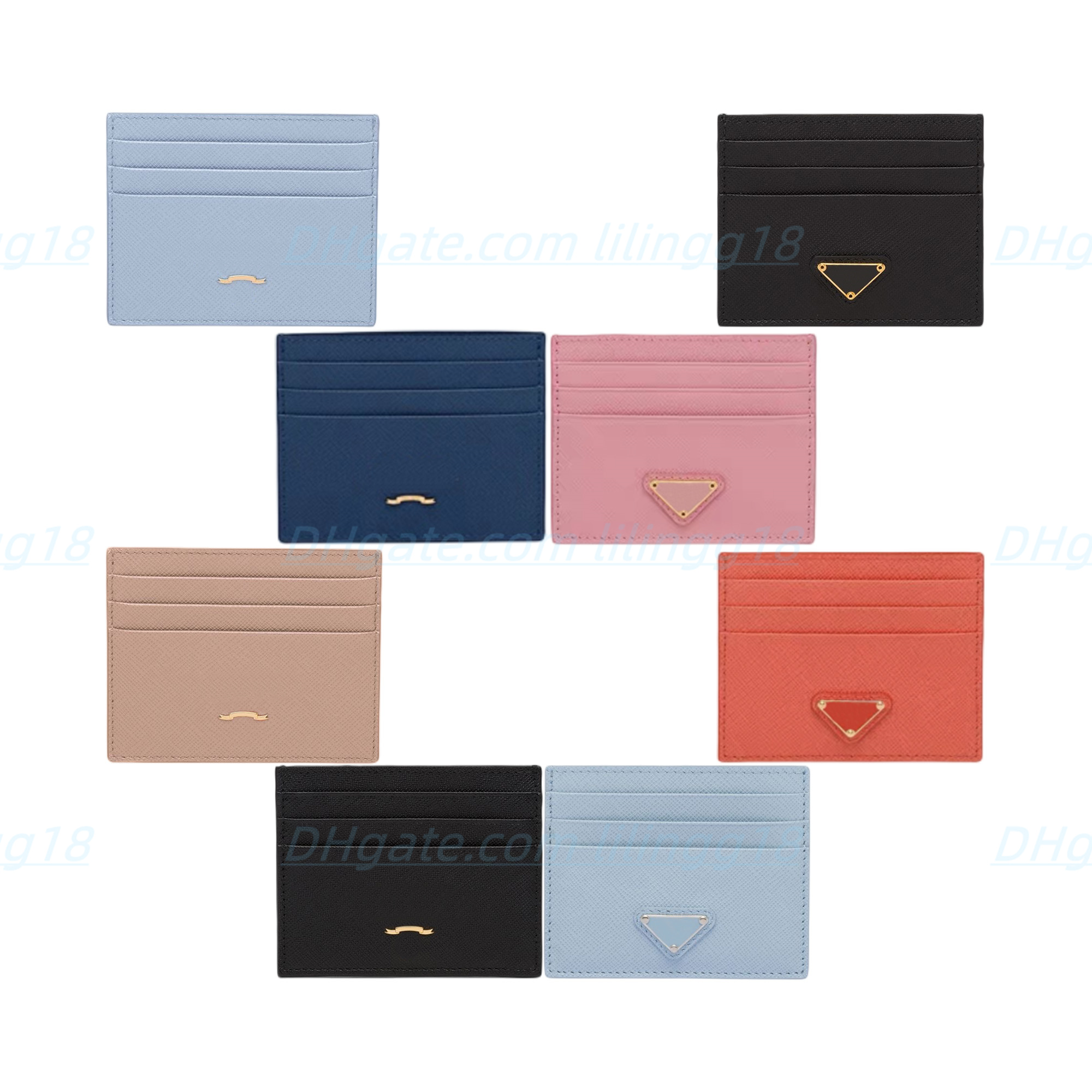 

Luxury Designer New Ladies Men Pure High End Wallet purses High Quality Card Holders Coin Purses True Leather Fashion Cross Body cultch bags With original box, 2-pink