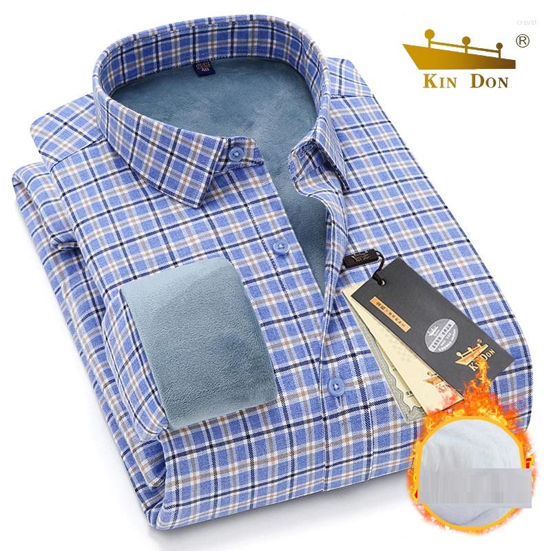 

Men's Casual Shirts 2023 Cold Winter Men's Long Sleeve Warm Thick Plaid Shirt Europe Man's Fashion Causal Velvet Dad's Autumn, 6600-98