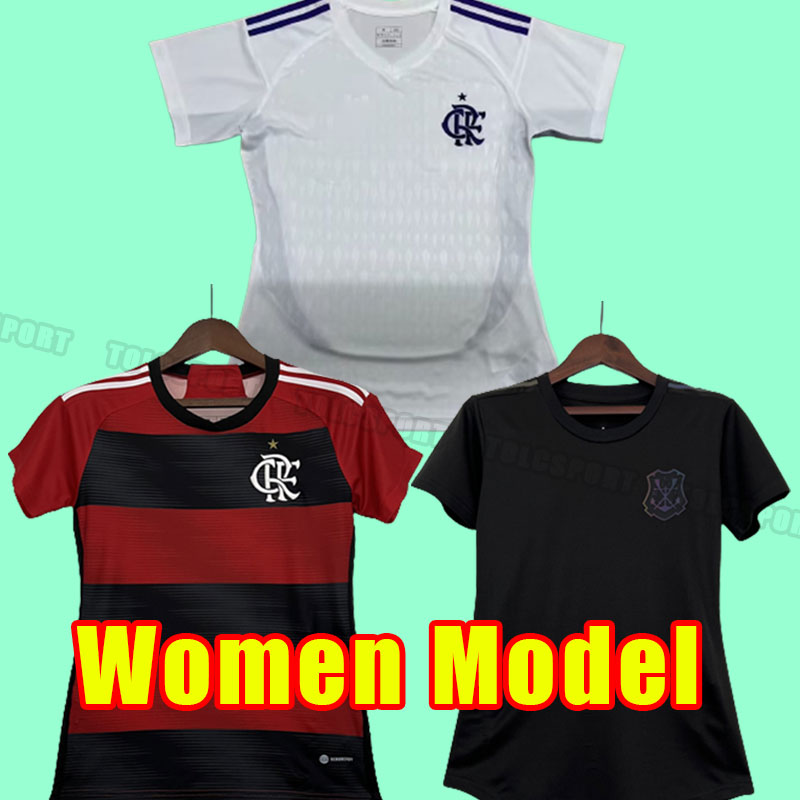 

Women 2023 2024 Flamengo soccer jerseys 23 24 DIEGO E.RIBEIRO GABRIEL B. GABI PEDRO VIDAL DE ARRASCAETA GERSON B.HENRIQUE Camisa Mengo girl home black