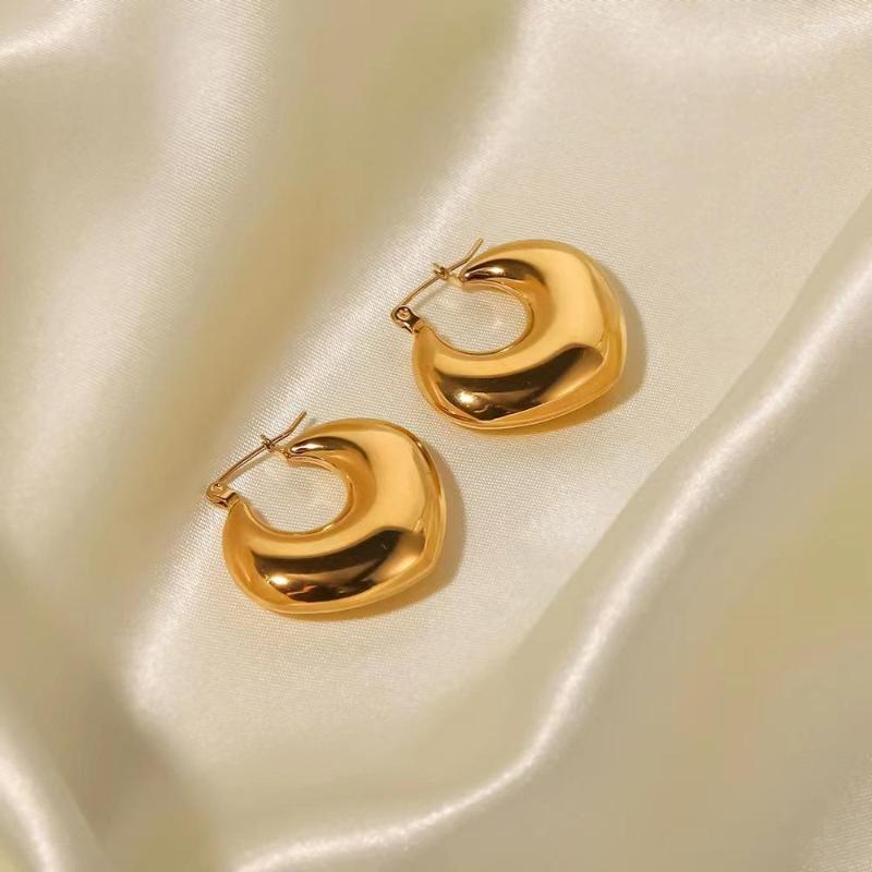 

Stud Earrings Heart For Women Stainless Steel Gold Plated Lightweight Jewelry
