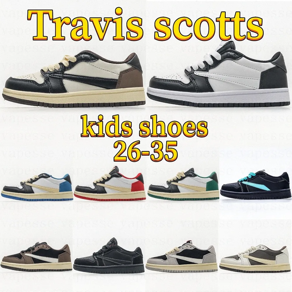 

New Fashion kids shoes travis 1s 1 shoe boys scotts low sneaker designer mocha baby kid youth toddler infants children boy girl 2022 Basketb, 10