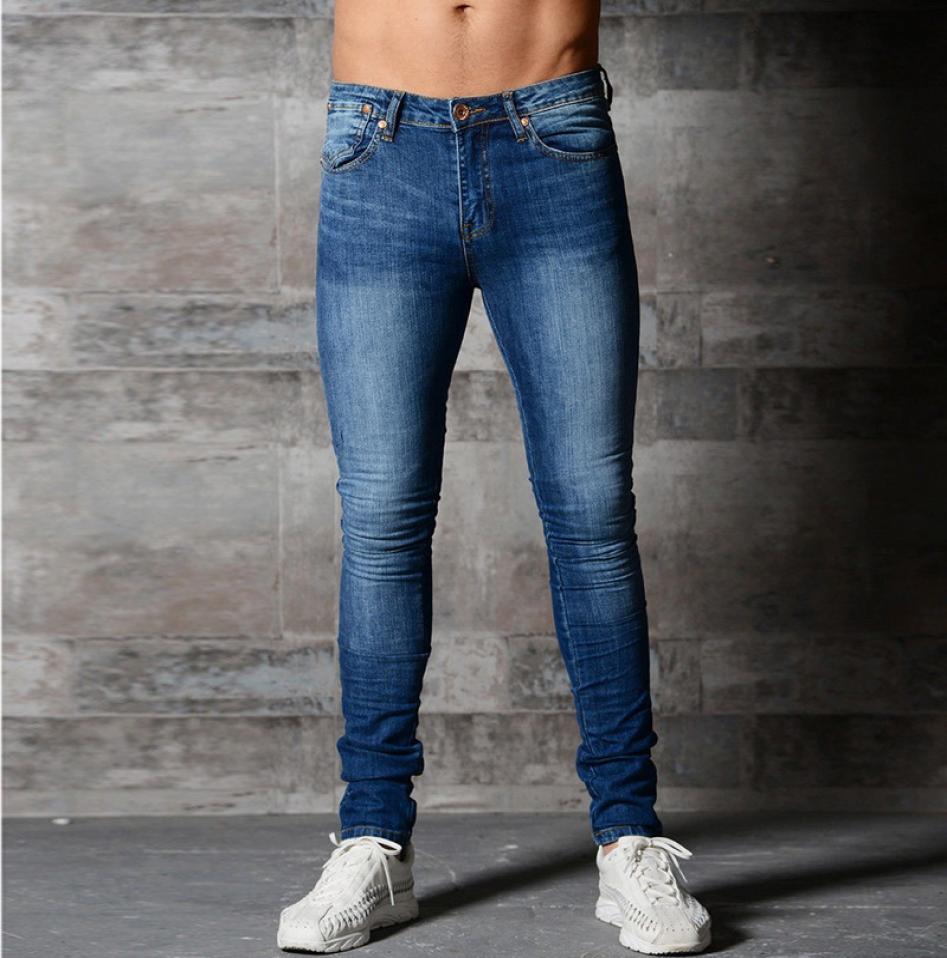 

Skinny Jeans For Men Blue Hip Hop Long Stretch Jeans Hombre Slim Fit Fashion Ankle Tight Streetwaer Pants Drop7247835, Black