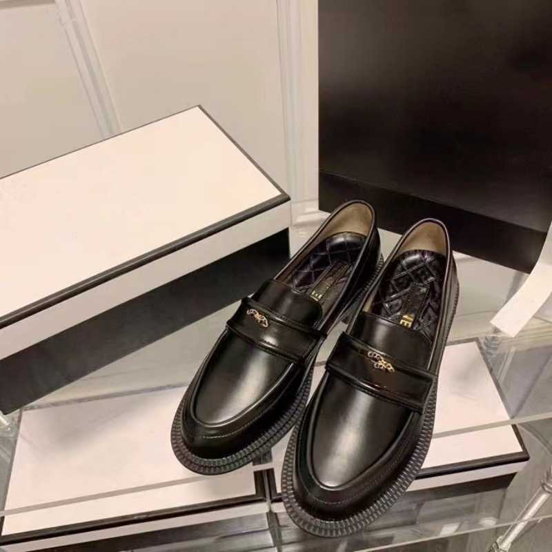 

Designer Shoes Metal Buckle Lefu Leather Shoes Summer New Women's Uniforms Casual Thick Heel Metal Buckle British Single Step Shoes, Black3