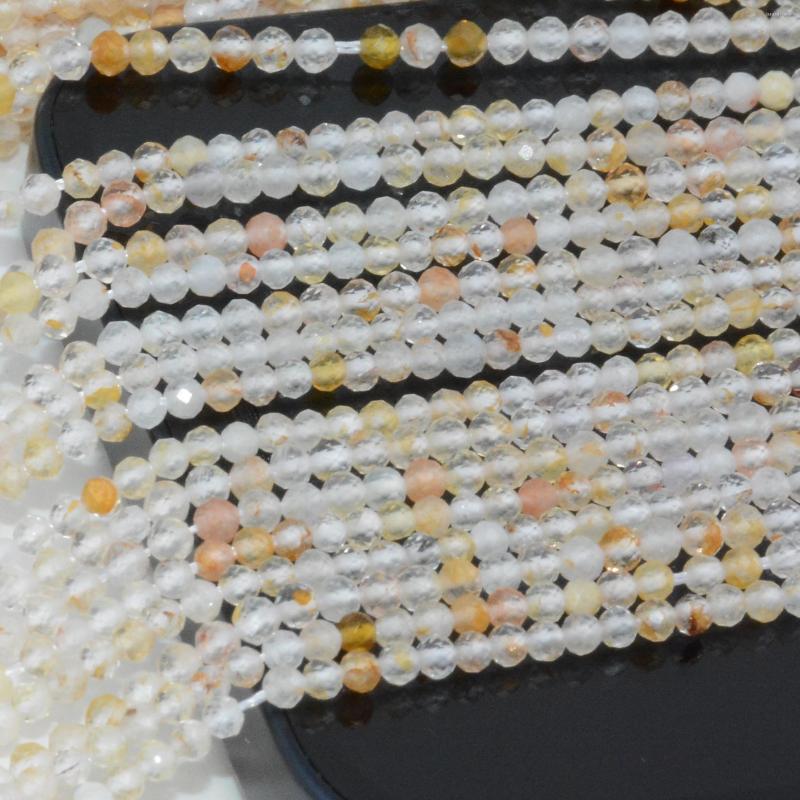 

Loose Gemstones Natural Yellow Hematoid Topaz Faceted Round Beads 2.3mm / 3mm