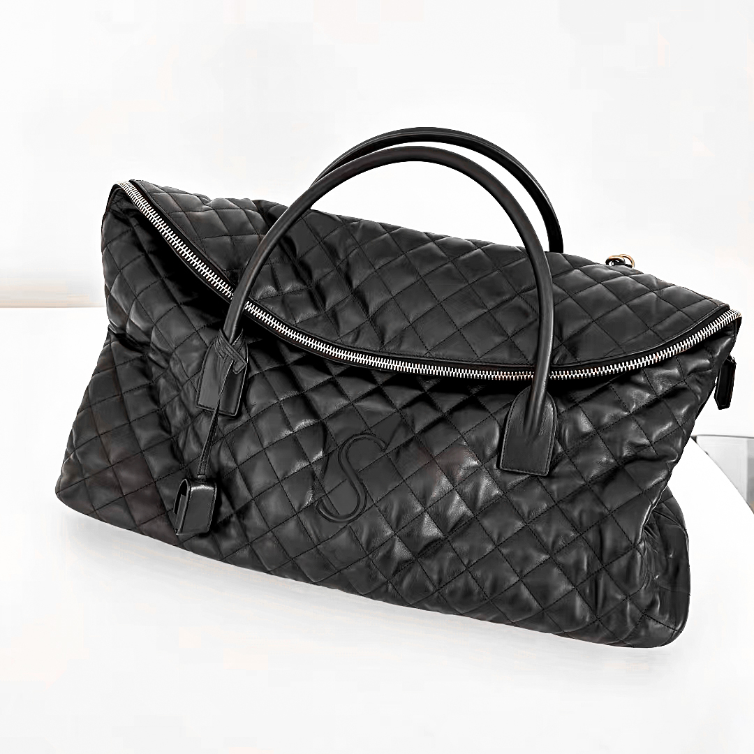 

men oversized es quilted Genuine Leather weekend keepall bag Women summer tote crossbody bags mirror quality Luxurys duffel hand bag designer shoulder clutch Bags, Black