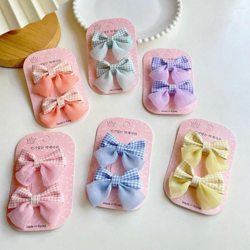 

Hair Accessories 2PCS Cute Fashion Mesh Cell Bow Hairpins Girls Clips Children Headwear Hairgrips Lovely, Green