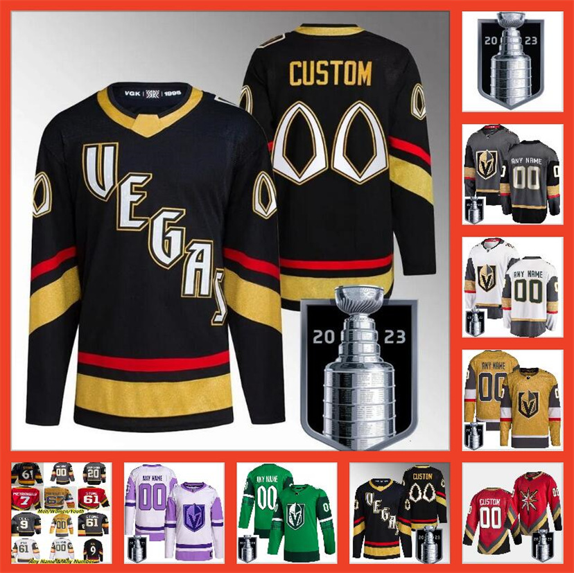 

2023 Stanley Cup Jerseys Custom Vegas Golden Knights Hockey NHLKr Jack Eichel Mark Stone William Karlsson Alex Pietrangelo Jonathan Marchessault Shea Theodore, Color