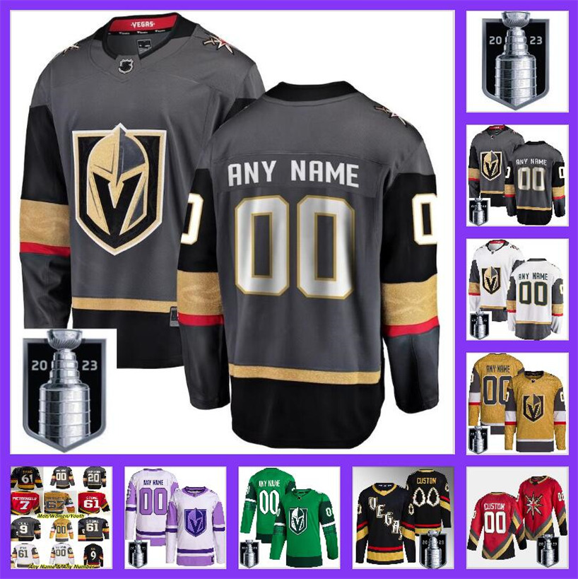 

2023 Stanley Cup Jerseys Custom Vegas Golden Knights Hockey NHLGu Jack Eichel Mark Stone William Karlsson Alex Pietrangelo Jonathan Marchessault Shea Theodore, Color