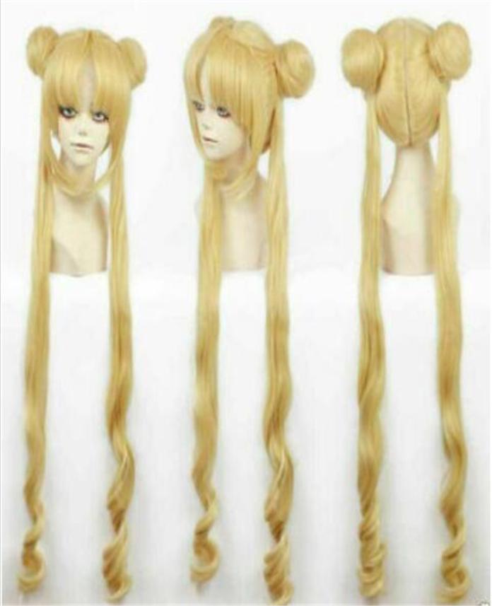 

100 Brand New High Quality Fashion Picture wigsgtgtGirl Sailor Moon Cosplay Costumes Wig Tsukino Usagi And Princess Serenity 2962945, Gold